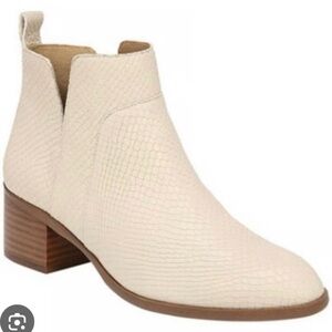 Franco Sarto Textured Cream Ankle Booties